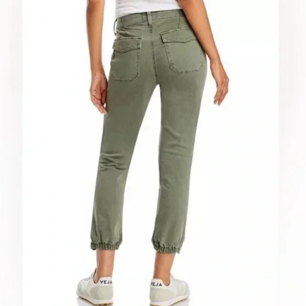 Paige Mayslie Jogger Pants Size 28 Olive Green Cropped Ankle Zip Stretch EUC - Picture 8 of 15